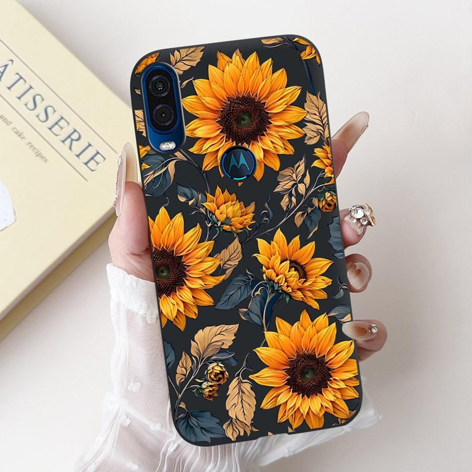 For Motorola One Vision One Macro Phone Case Motorola P50 Back Cover Soft Matte Silicone Slim Fundas Lovely Panda Rabbit Flower