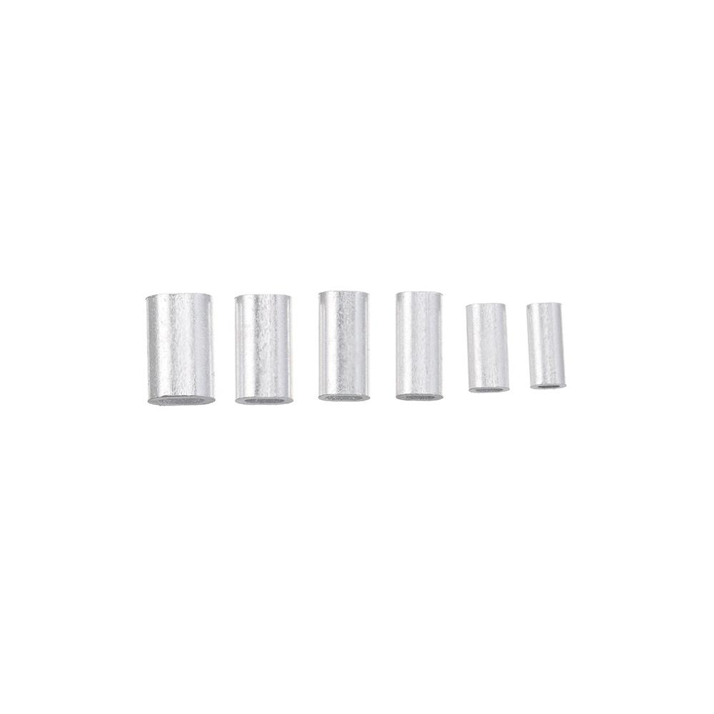 Manchons de sertissage pour fil de pêche de 1,0-2,0 mm, Tube de fil de pêche, Double tube en aluminium, Connecteur de sertissage pour fil