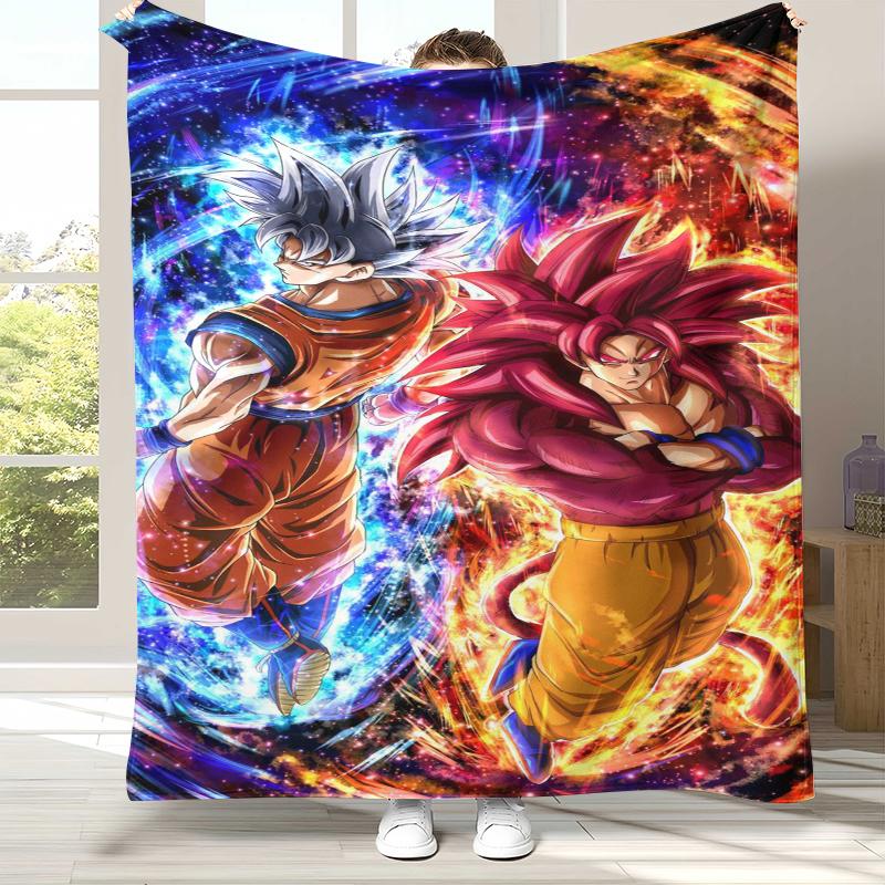Anime D-Dragon Ball Hra Kreslená flanelová deka, Mimoriadne mäkká hrejivá plyšová prikrývka na Domácu spálňu Posteľ Pohovku, Kanceláriu, Kemping
