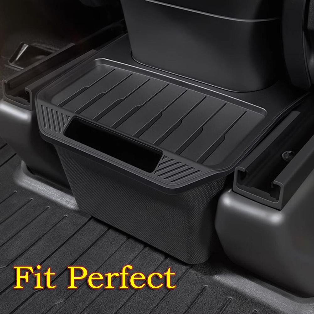 Rear Seat Storage Box for Tesla Model Y Organizer Center Console Bins Backseat Trash Can Garbage Bag Under Seat Tray Accessories