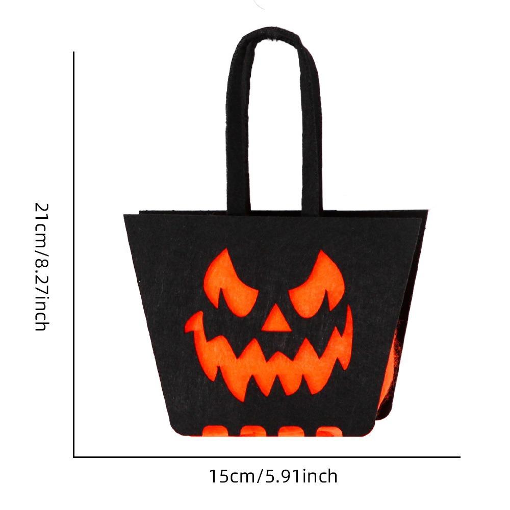 Felt Material Halloween Trick-or-Treat Bag Handheld Size Stereo Design Goody Bags Non-woven Tote Classic Elements