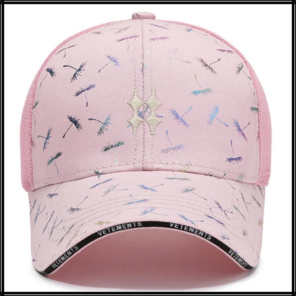 Mesh Cap Hat Fashion Design Casual Stylish Sports CZA026 [White Fang] Women's (Pink)