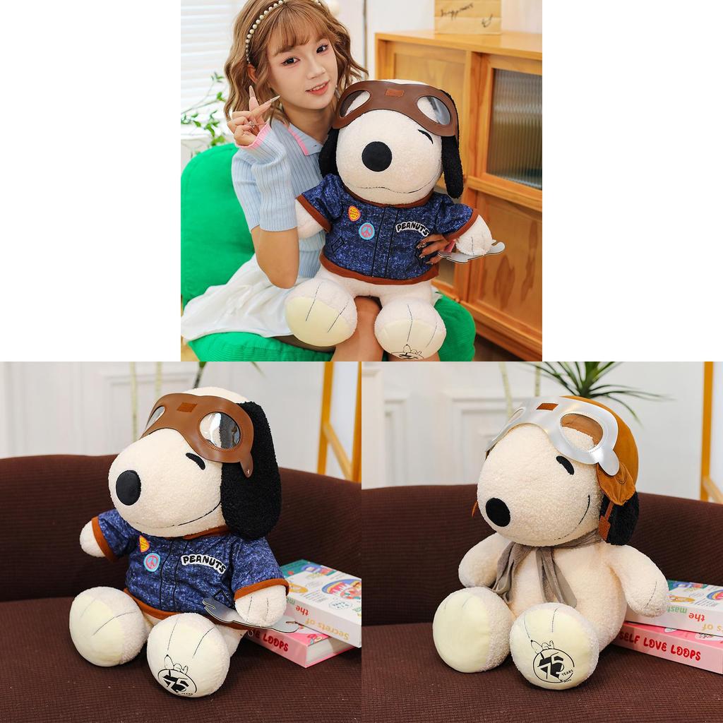 Snoopy Plush Pillow With Flyboy Costume For Kids Gift And Bedroom Decor
