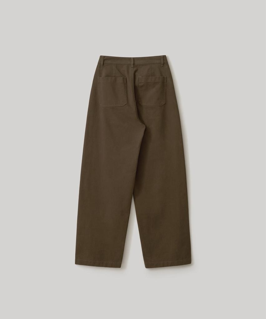 ANOTHER OFFICE WOMEN W. Heavy Twill Curved Pants (Brown)