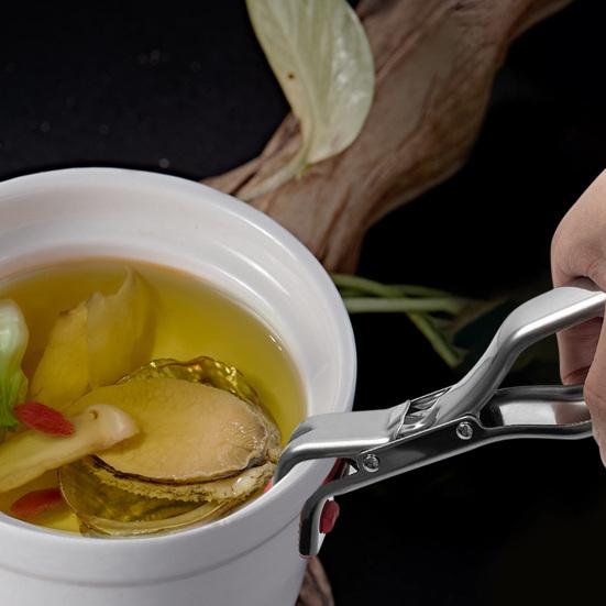 Anti-Scald Dish Clip Stainless Steel Bowl Clip Hot Pan Gripper Tongs Heat Resistant Kitchen Utensil for Bowls Pans Dishes