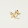 LUNNE 14k Press Butterfly Cubic Piercing (14k Gold) (Bar Thickness 1mm) S04