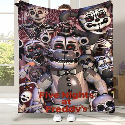 שמיכת פלנל אימה פרדי F-FNAF, שמיכת פליז קטיפתית רכה וחמה במיוחד לבית, חדר שינה, מיטה, ספה, משרד, קמפינג, פיקניק