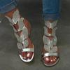 Plus-size Sandals Flat Women's Shoes Hollowed-out One-line Water Diamond Sandals