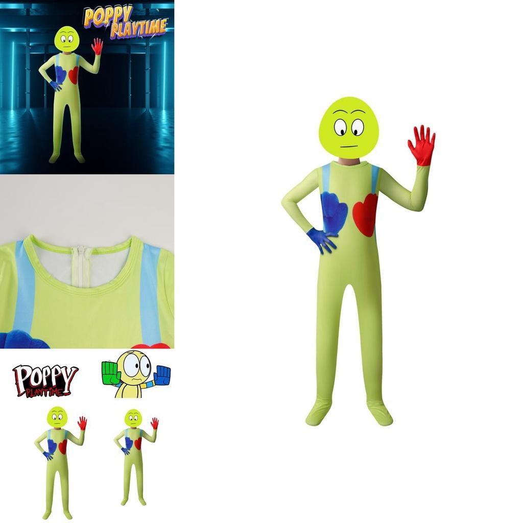 Poppy Playtime The Player Cosplay Costume Jumpsuit Mask For Kids