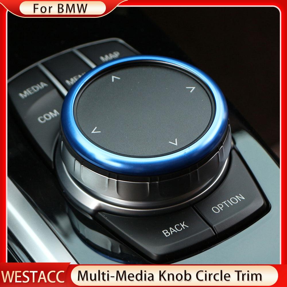 Car Steering Wheel Media Volume Knob Circle Ring Sticker Trim for BMW X3 G01 X4 G02 2018 2022