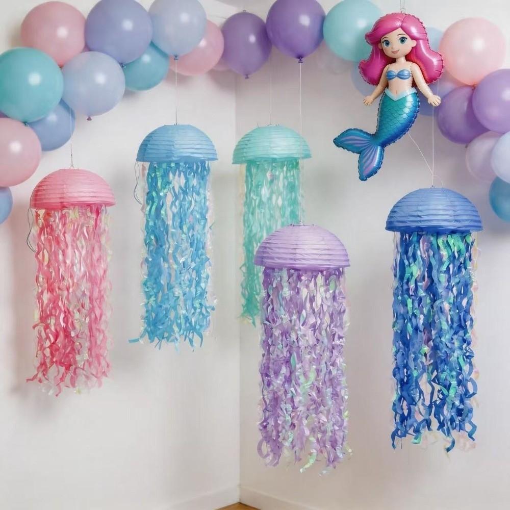 Rainbow Style Hanging Jellyfish Lantern Jellyfish Party Decoration Ocean Theme Party