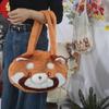 Large Capacity Red Panda Plush Bag Embroidery Red Panda Handbag Animal Shoulder Bag  Outdoor