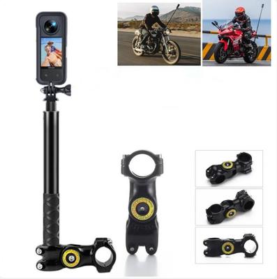 For Insta360 X3 Motorcycle Bicycle Bracket with Invisible Selfie Stick for GoPro Hero12 11 DJI SJCAM Action Cameras Accessories
