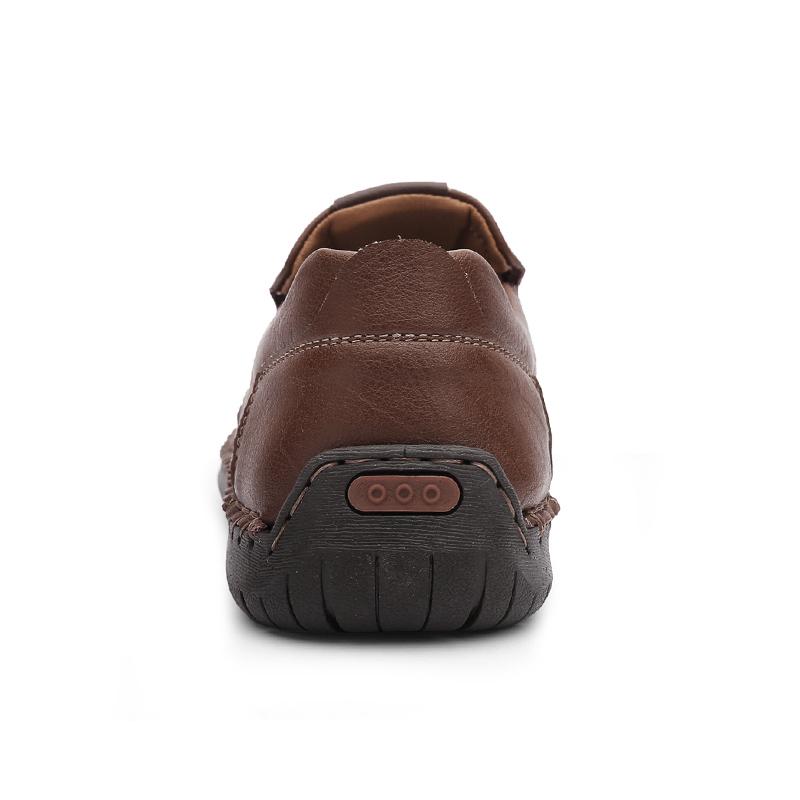 Handmade Men Loafers Genuine Leather Casual Shoes Men Slip On Flat Sneakers Plus Size 38-48 Man Spring Footwear