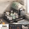 Double-Layer Carbon Steel Kitchen Dish Drying Rack