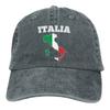 Itálie Mapa Flag Vintage Baseballové čepice Sandwich Cap Bavlna Letní Outdoor Klobouk proti slunci Unisex Ženy Unisex Dospělý Praný Denim Nastavitelný
