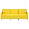 3 Seater Sofa Light Yellow 180 Cm Fabric