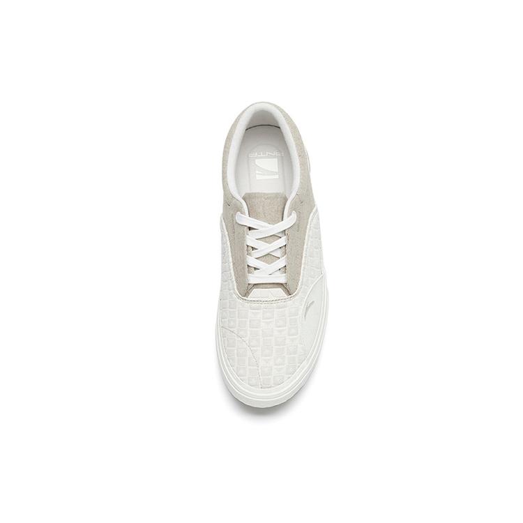 Anta Slip Resistant, Abrasion Resistant, Lightweight Low Top Skateboard Shoes Women's Gray White Lace Up Version 122228015-11
