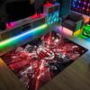 Tapis Velours Cristal Design AC Milan Confortable Non?Tapis imprimé antidérapant pour chambre, salon, entrée