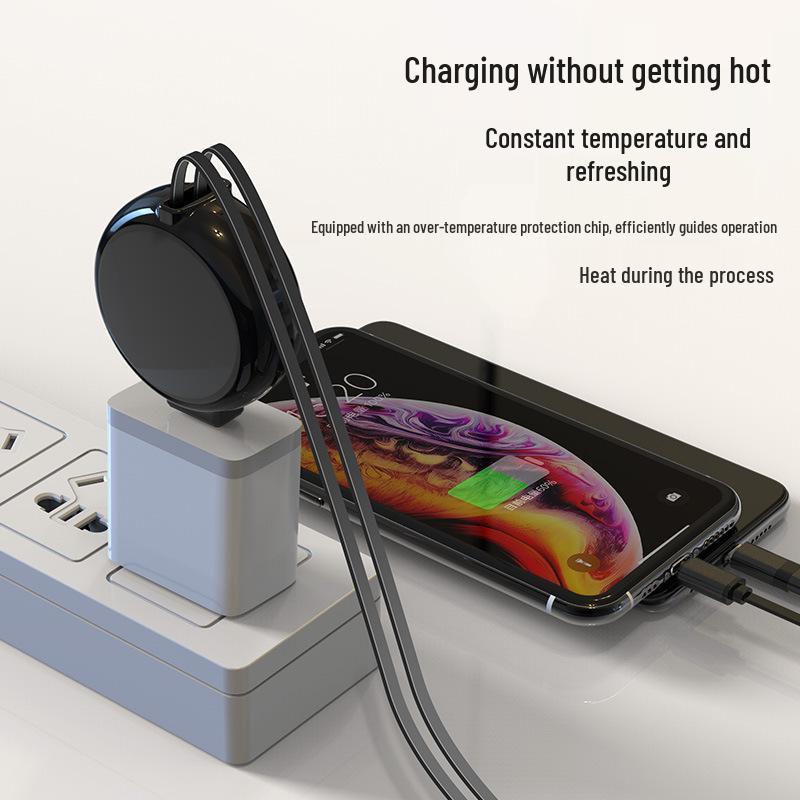 Three-in-One Retractable USB Charger: Fast Type-C Charging Cable for Apple, Huawei, and More