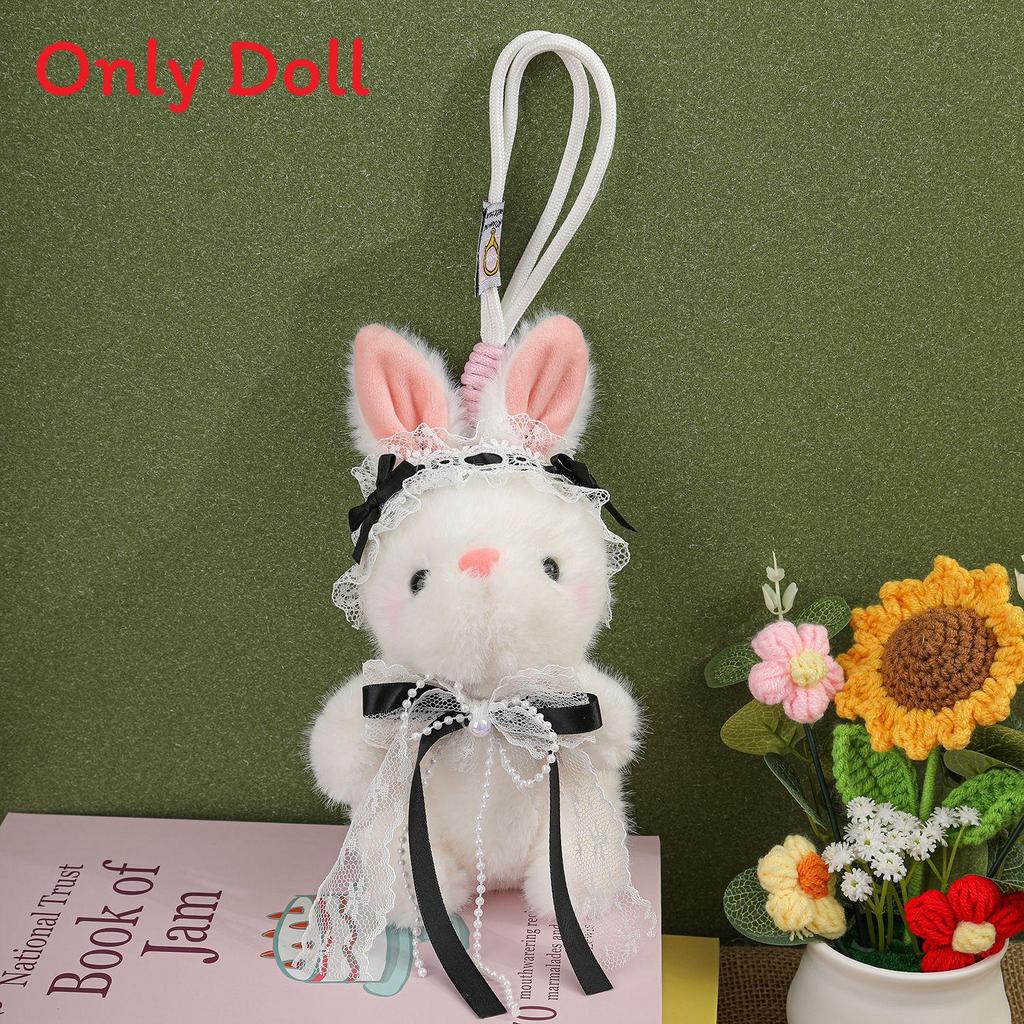 Cartoon Bunny Keychain Plush Toy With Lace Detail For Girls And Kids