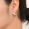 LAYERMOOD 24 Two Texture Bold Ring Earring -silver925