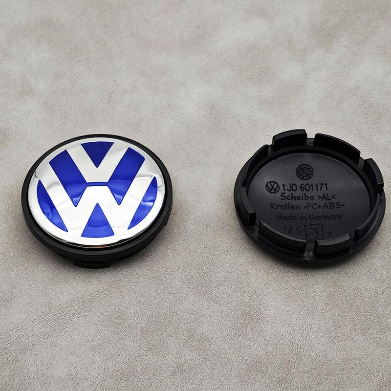 2026 Hot Emblems For VW Volkswagen Jetta MK5 Golf 4pcs 56mm Bule Red Car Wheel Center Caps Rim Hub Caps For VW Volkswagen Golf CWX1