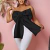 Plus Size Summer Women's Tops Sleeveless Sexy Bowknot Wrap Strapless Short Tops Shirt