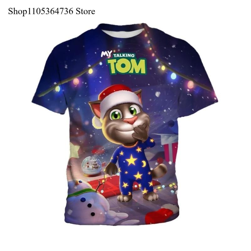 2026 My Talking Tom Children's 3D Printed Short Sleeved T-shirt, Boys' Fashion Clothing, Daily Casual Comfortable Top