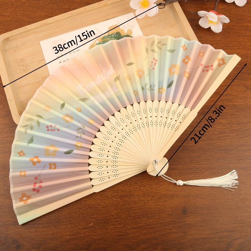 Chinese Retro Hand Fan Vintage Folding Fans Japanese Bamboo Fans Decorative Dancing Fan Photo Props Art Crafts Gifts Home Decor