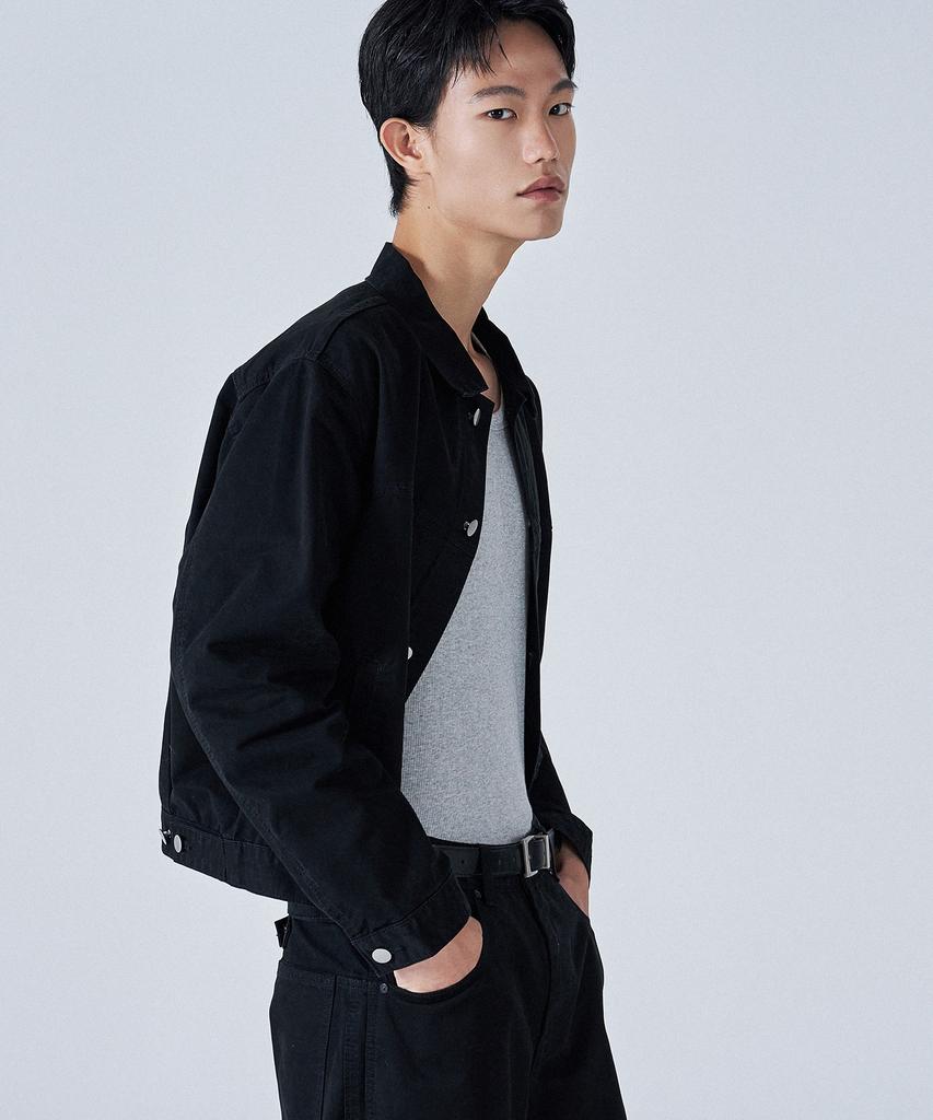 PROJECT3 Compact Twill Pants Jacket Setup Set[Black]_Set0602