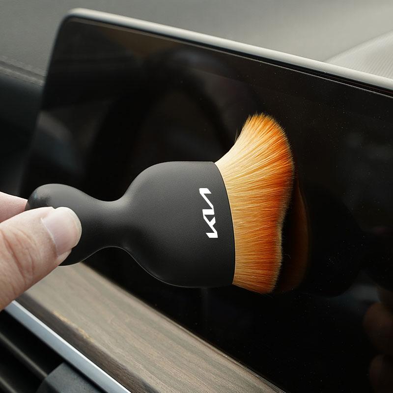 KHOU6 For Kia Morning Picanto Rio Cerato Venga Cadenza K9 Seltos Tell Car Interior Cleaning Soft Brush Air Outlet Clearance Dust Tools