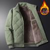 Men's Warm Parker Coat Autumn/Winter Outdoor Sports Thick Anti Cold Cotton Jacket Stand Up Collar Checkered Cotton Coat