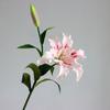 Two Lily Simulation Flower Set Living Room Dining Table Decoration False Flower Art Wedding Travel Photography Props