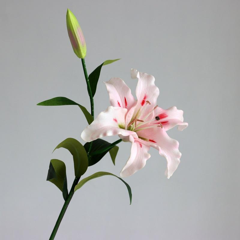 Two Lily Simulation Flower Set Living Room Dining Table Decoration False Flower Art Wedding Travel Photography Props