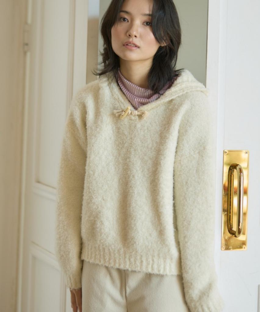 WIOE Cotton Candy Knit Hoodie_White