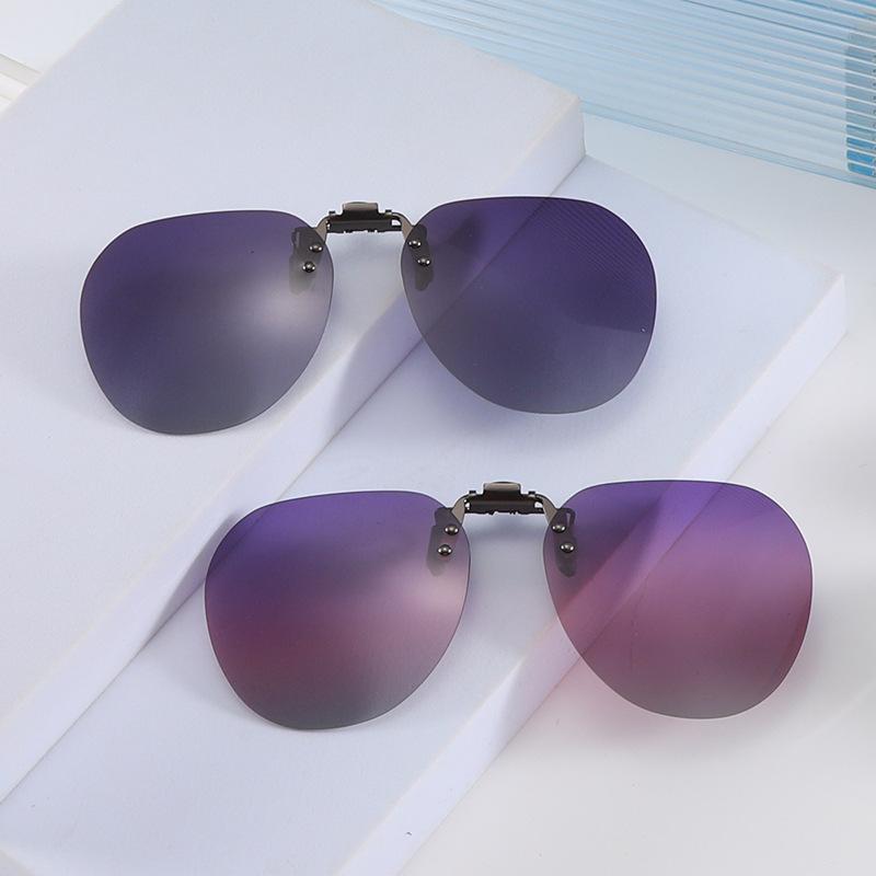 Polygon Polarized Clip-on Sunglasses: Flip-up Lenses for Men & Women with Myopia Glasses.