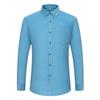 100% Cotton Corduroy Winter Shirt for Men Warm Long Sleeve Regular Fit Easy Care Comfortable Male Office Outdoor Clothing Solid