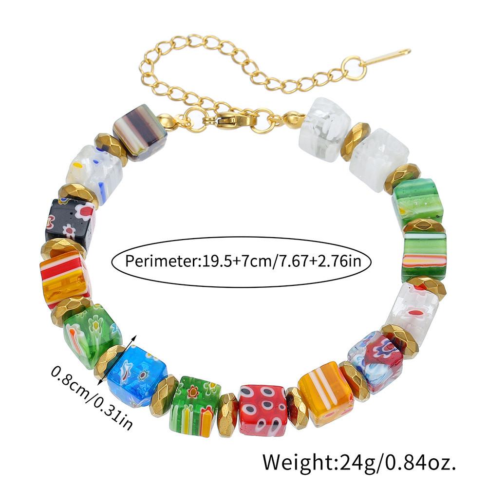 Murano Millefiori Glasperlen Handgefertigter Schmuck im geometrischen Stil für Geschenk, Reise, Anlass
