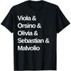 T-shirt Personnages de Nuit d'Épiphanie Shakespeare T-shirt