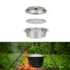 Camping Steamer Pot Soup Portable with Handle Stainless Steel Cooking Steam for