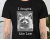 Funny Raccoon Shirt Cute T-Shirt Animal Lover Tee Jail Crime TShirt Jailbird Graphic T Shirts Retro Streetwear Men's T-shirt