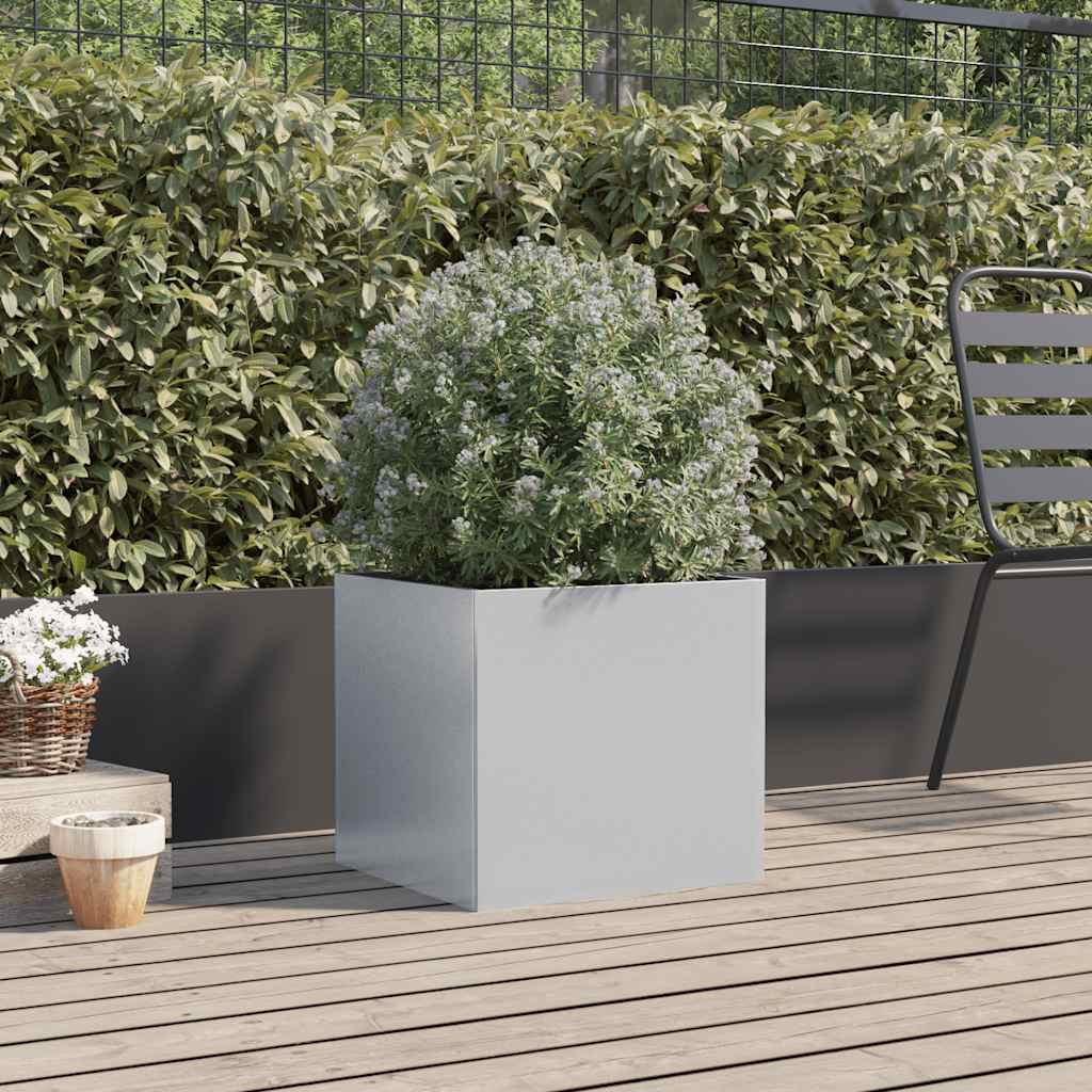 Plant Pot Silver 42 X 40 X 39 Cm Galvanized Steel