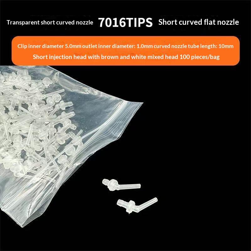 1/50/100Pcs Dental Mixing Tips Disposable Silicone Rubber Mixing Head 1:1 For Impression Mixing Dispensing