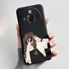 For ZTE Nubia Focus Pro 5G Case Z2351N Luxury Cute Heart Rabbit Soft TPU Silicon Matte Black Phone Casing Shockproof Back Cover