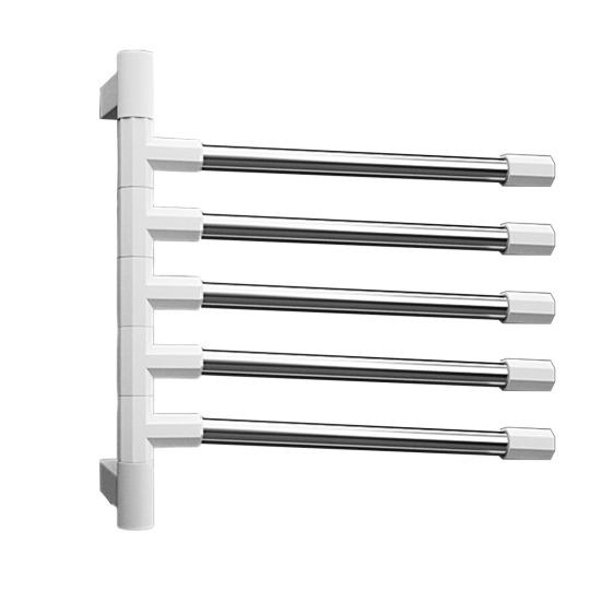 Bathroom Towel Rack with 180-Degree Rotating Bar Punch-free Easy Installation Towel Rack Multi-layer Hanging Rod