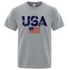 T-shirt da Uomo Vintage con Stampa Street Bandiera USA Hip Hop Street T-shirt Estiva Casual in Cotone Taglie Forti Traspirante