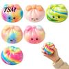 Tension Relief Hand Grip Colorful Bun Squeeze Toy, Soft Sensory Fidget Cute Toys for Kids Stress Toy Adults Anxiety Portable Palm Sized
