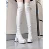 Elastic Boots Over the Knee Long Boots Children's Autumn and Winter New Waterproof Platform Thick-soled Thin Boots High Heeled Leather Boots High Kni