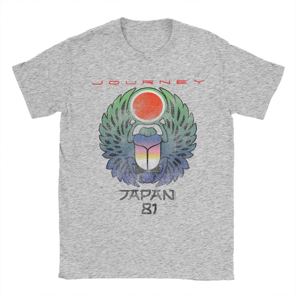 Journey Japan 1981 Scarab Beetle Music TShirts Unisex  Funny 100 Cotton Tee Shirt O Neck Short Sleeve T Shirt Clothing